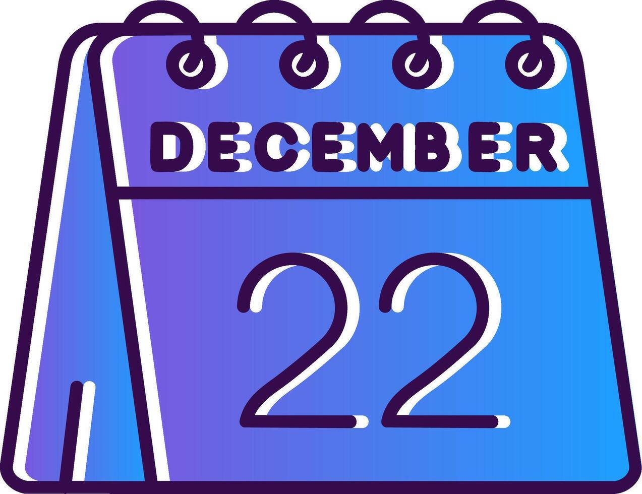 22nd of December Gradient Filled Icon vector