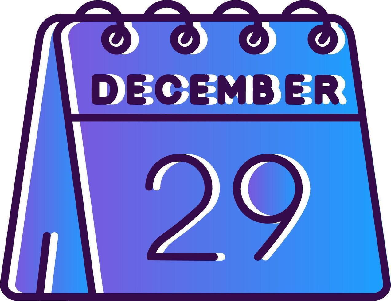 29 de diciembre degradado lleno icono vector