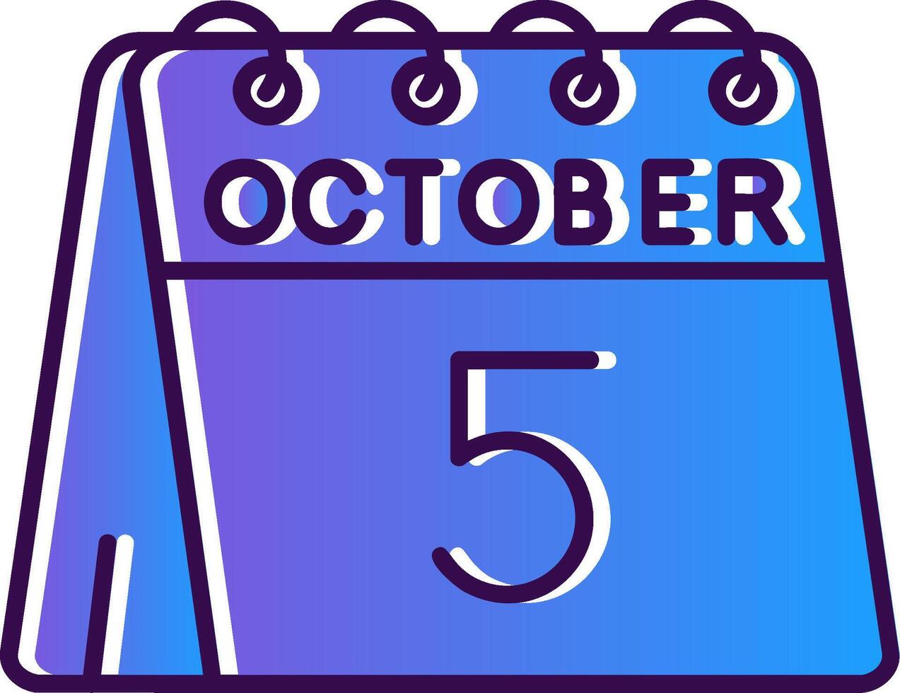 5th of October Gradient Filled Icon vector