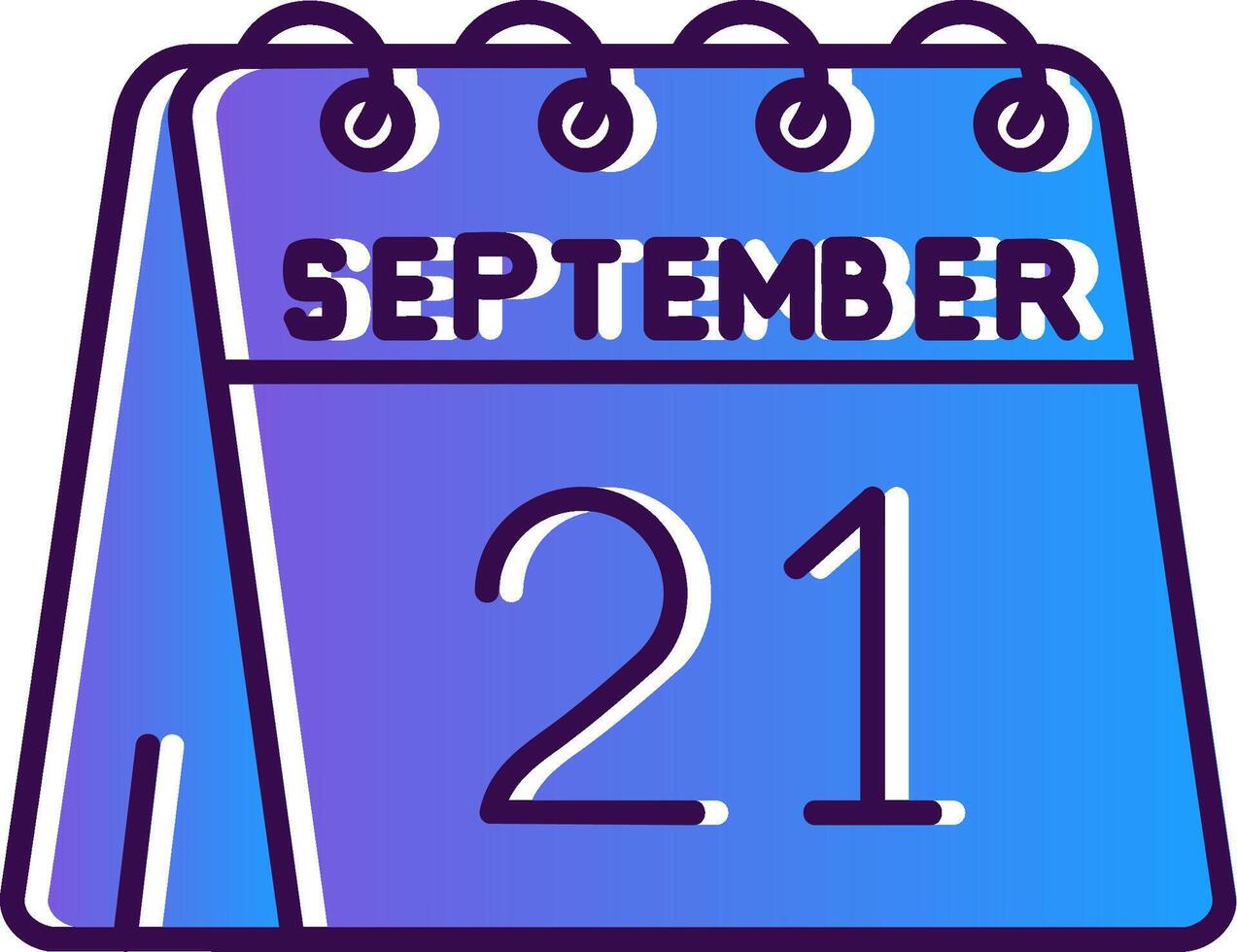 21 de septiembre degradado lleno icono vector