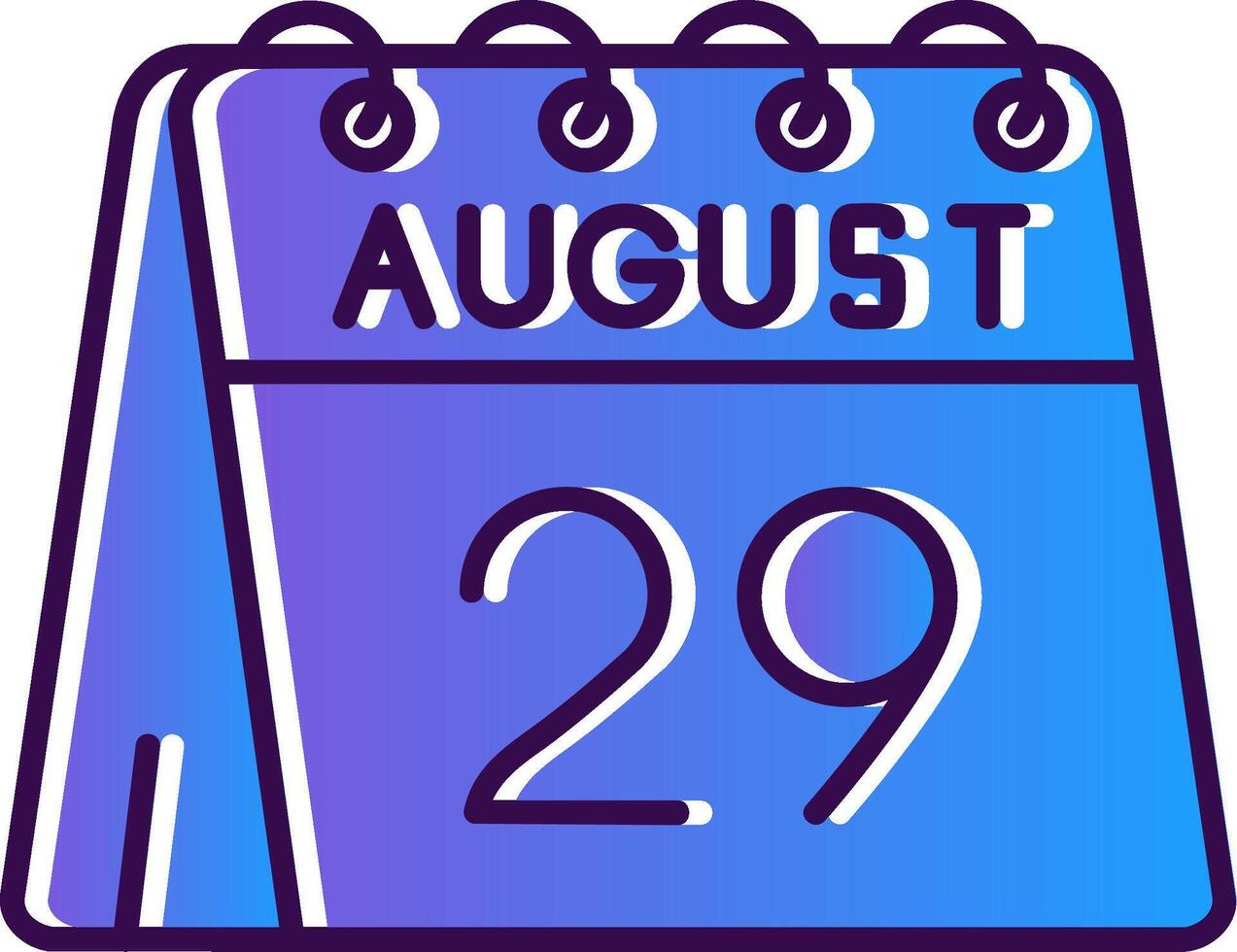 29 de agosto degradado lleno icono vector