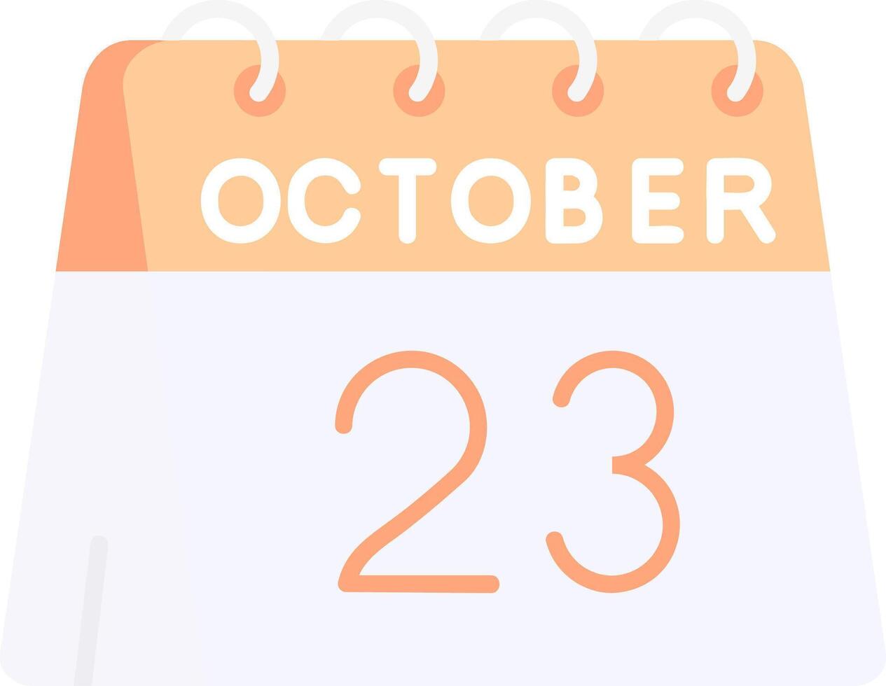 23rd of October Flat Light Icon vector