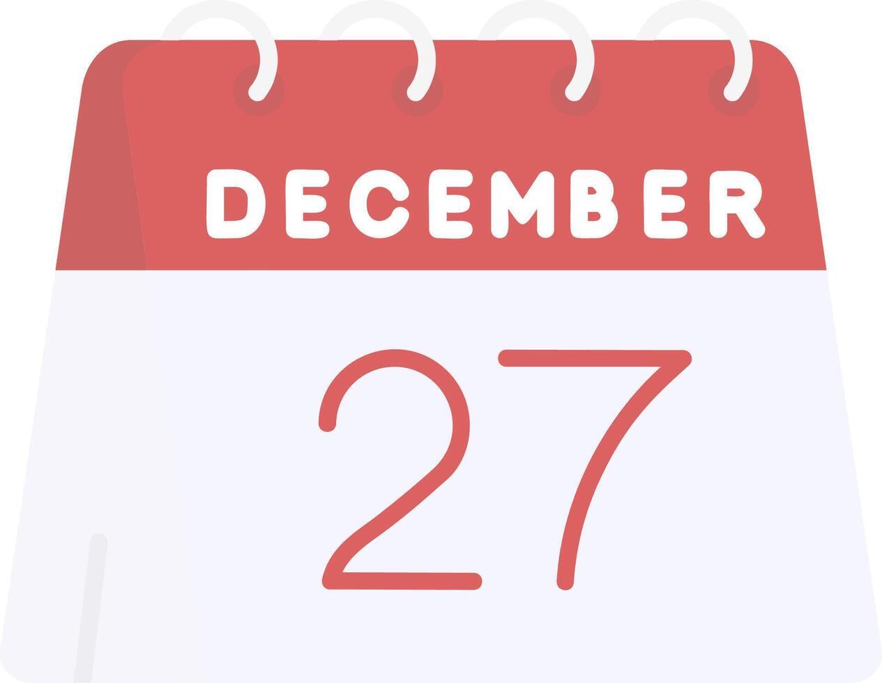 27th of December Flat Light Icon vector