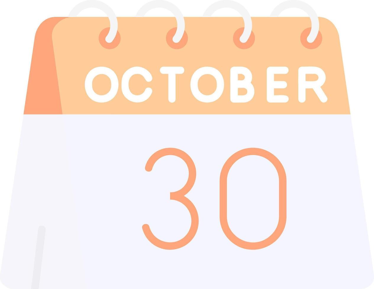 30th of October Flat Light Icon vector