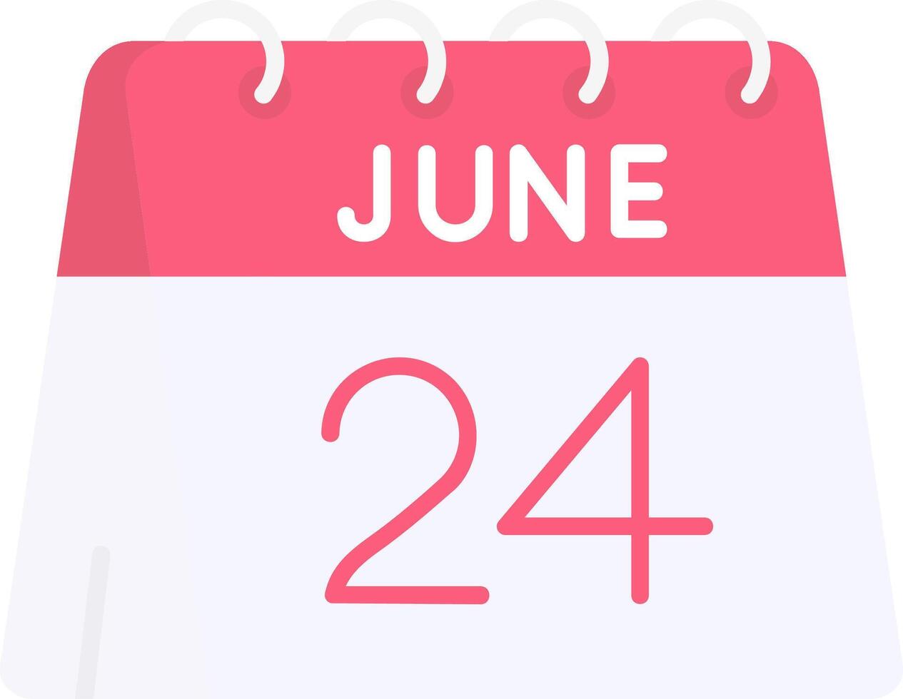 24th of June Flat Light Icon vector