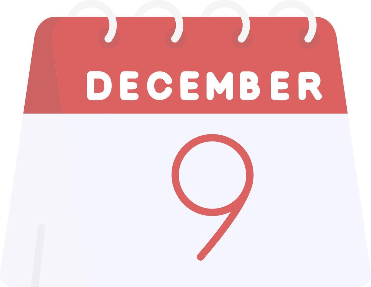 9th of December Flat Light Icon vector