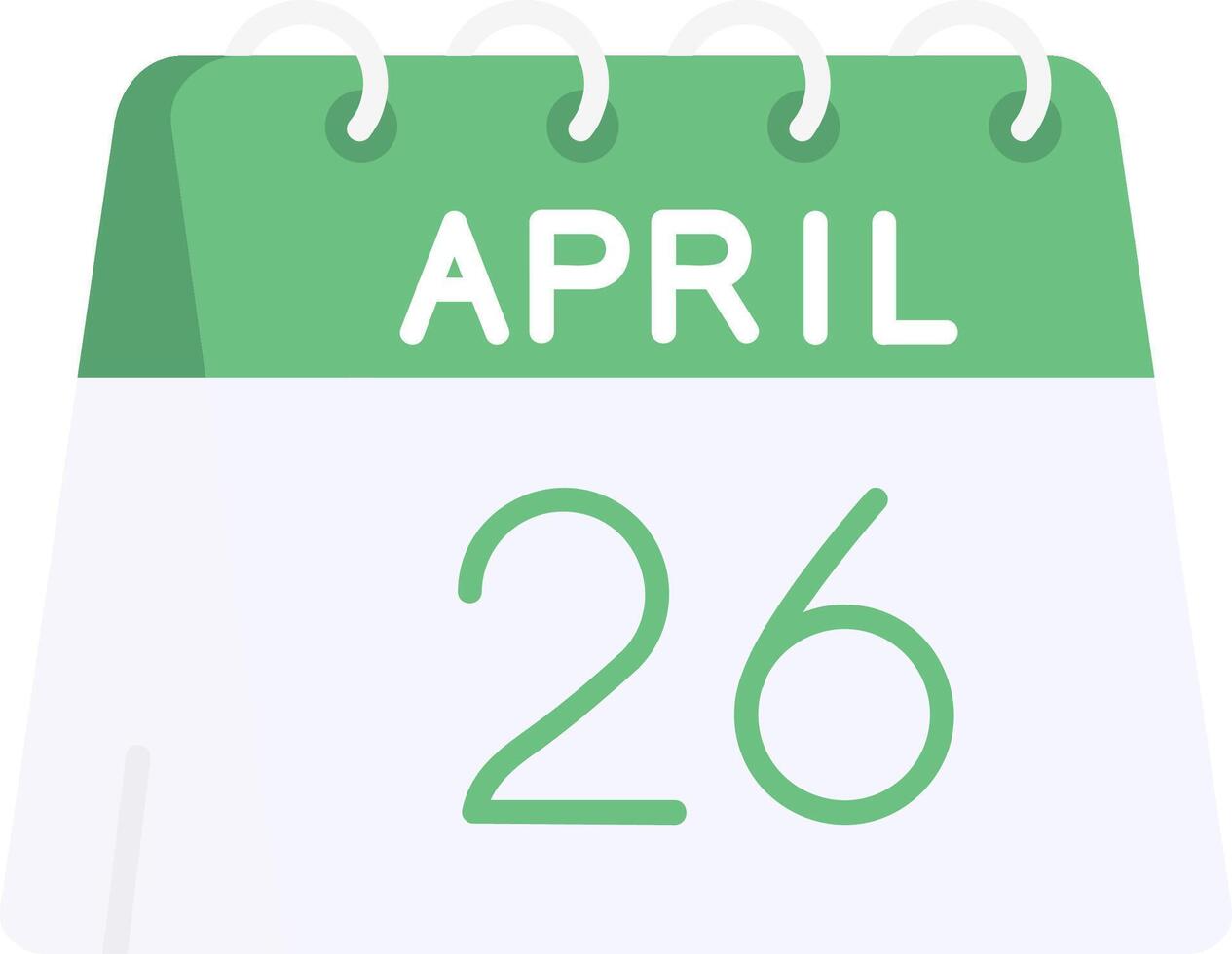 26th of April Flat Light Icon vector