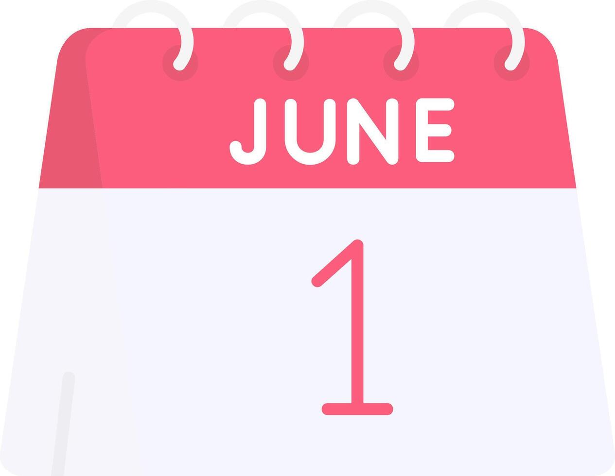 1st of June Flat Light Icon vector