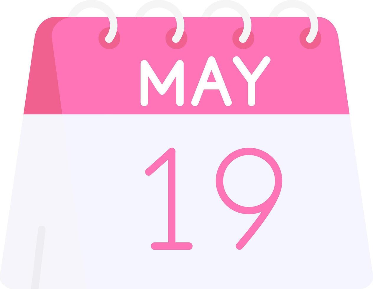 19th of May Flat Light Icon vector