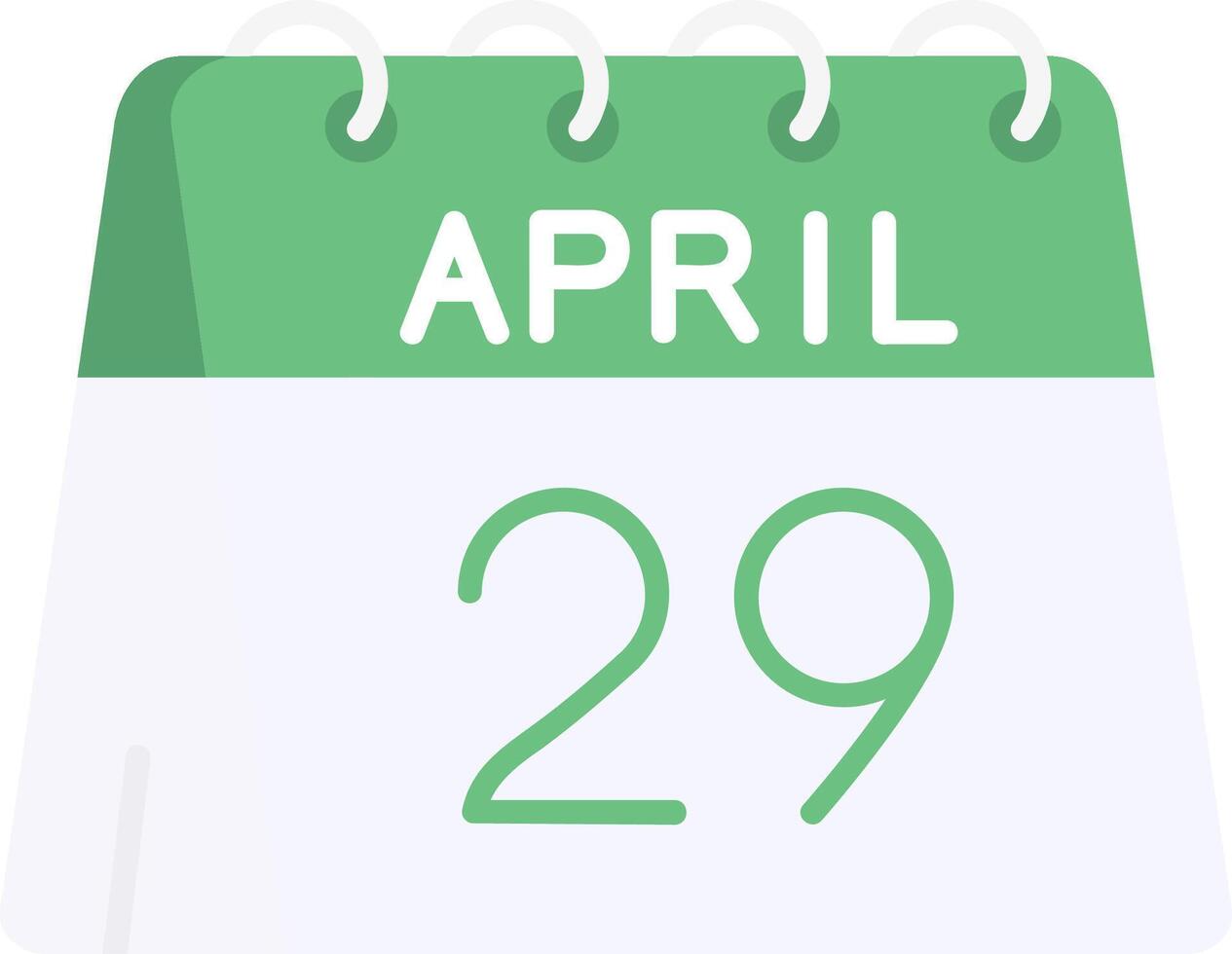 29th of April Flat Light Icon vector