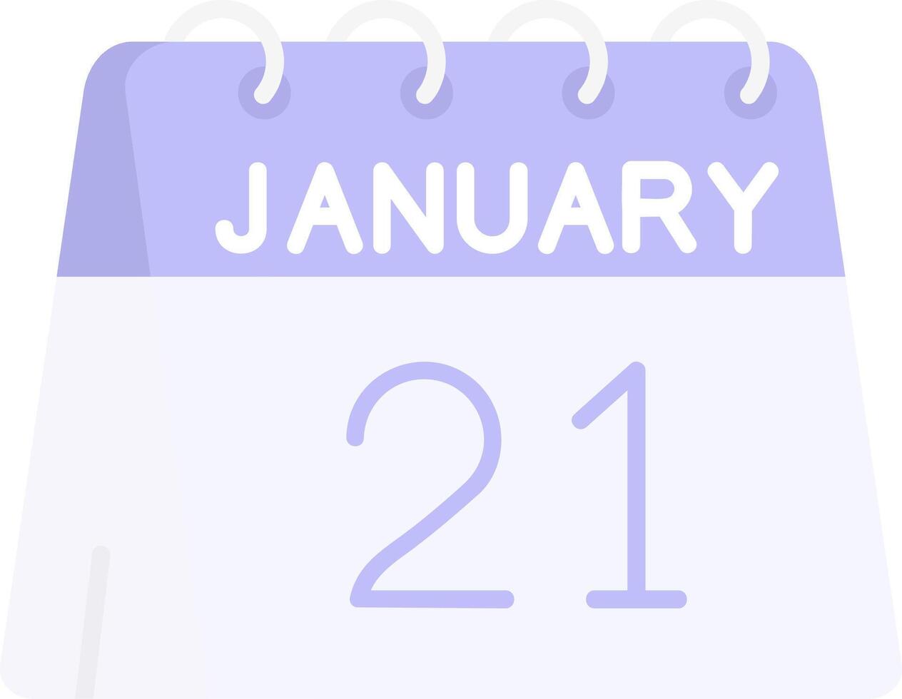 21st of January Flat Light Icon vector