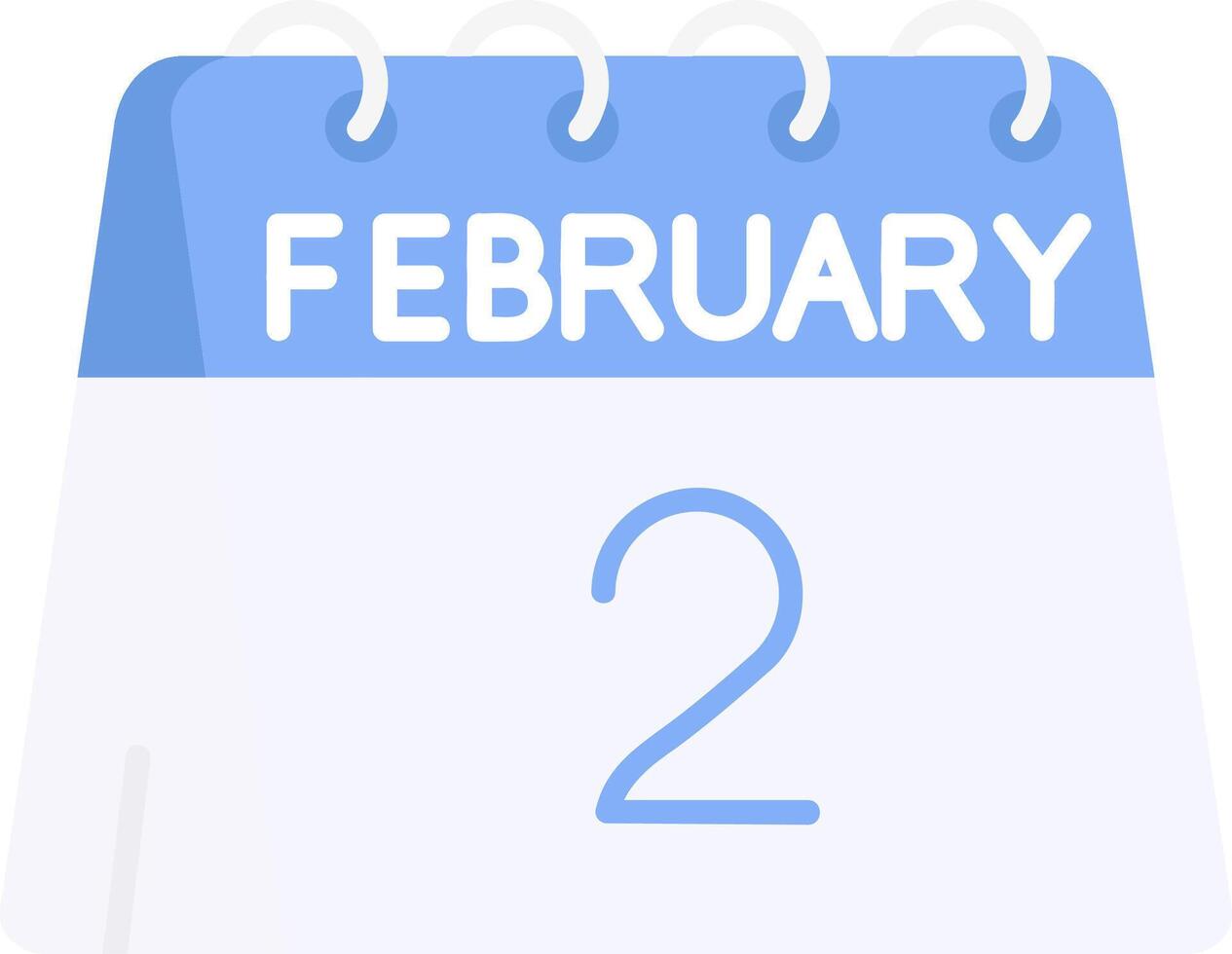 2nd of February Flat Light Icon vector