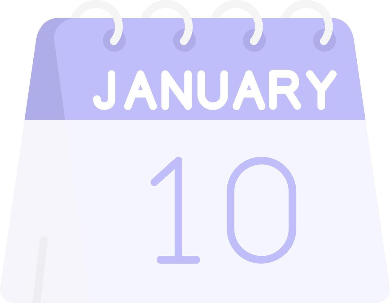 10 de enero plano ligero icono vector