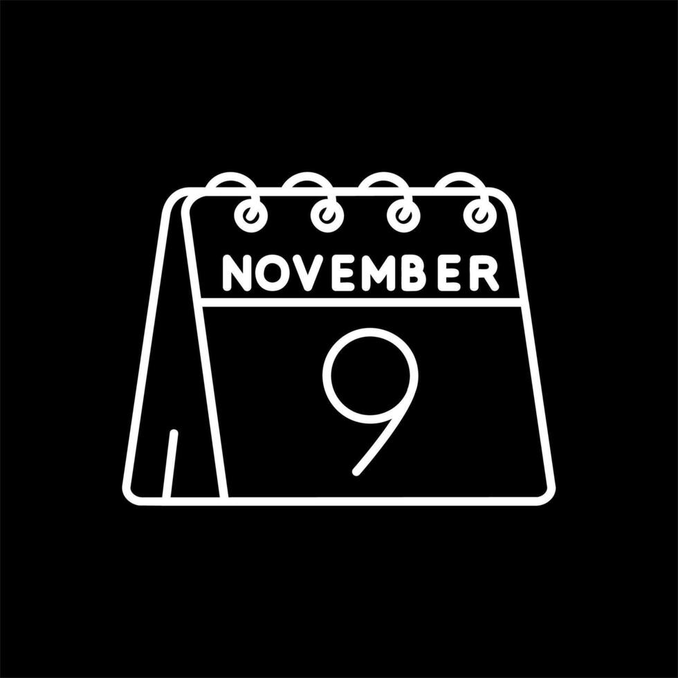 9th of November Line Inverted Icon vector