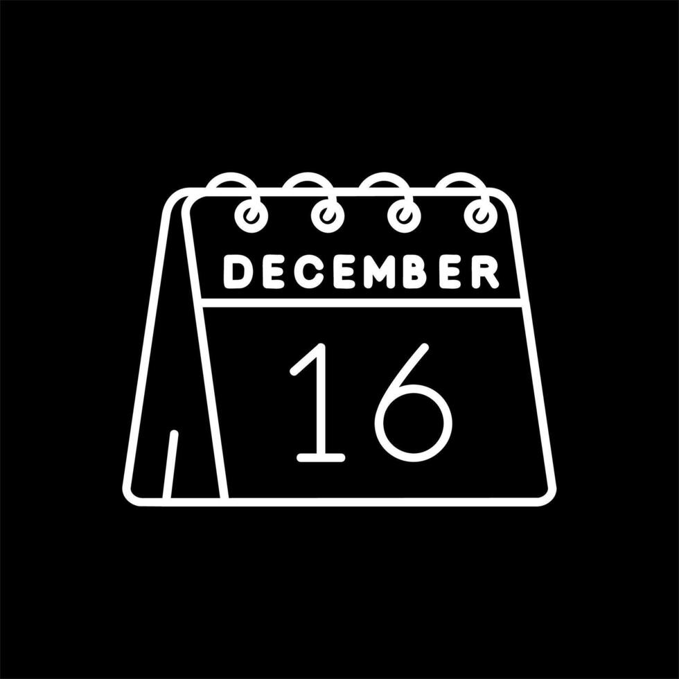 16th of December Line Inverted Icon vector