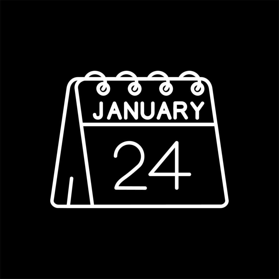 24th of January Line Inverted Icon vector