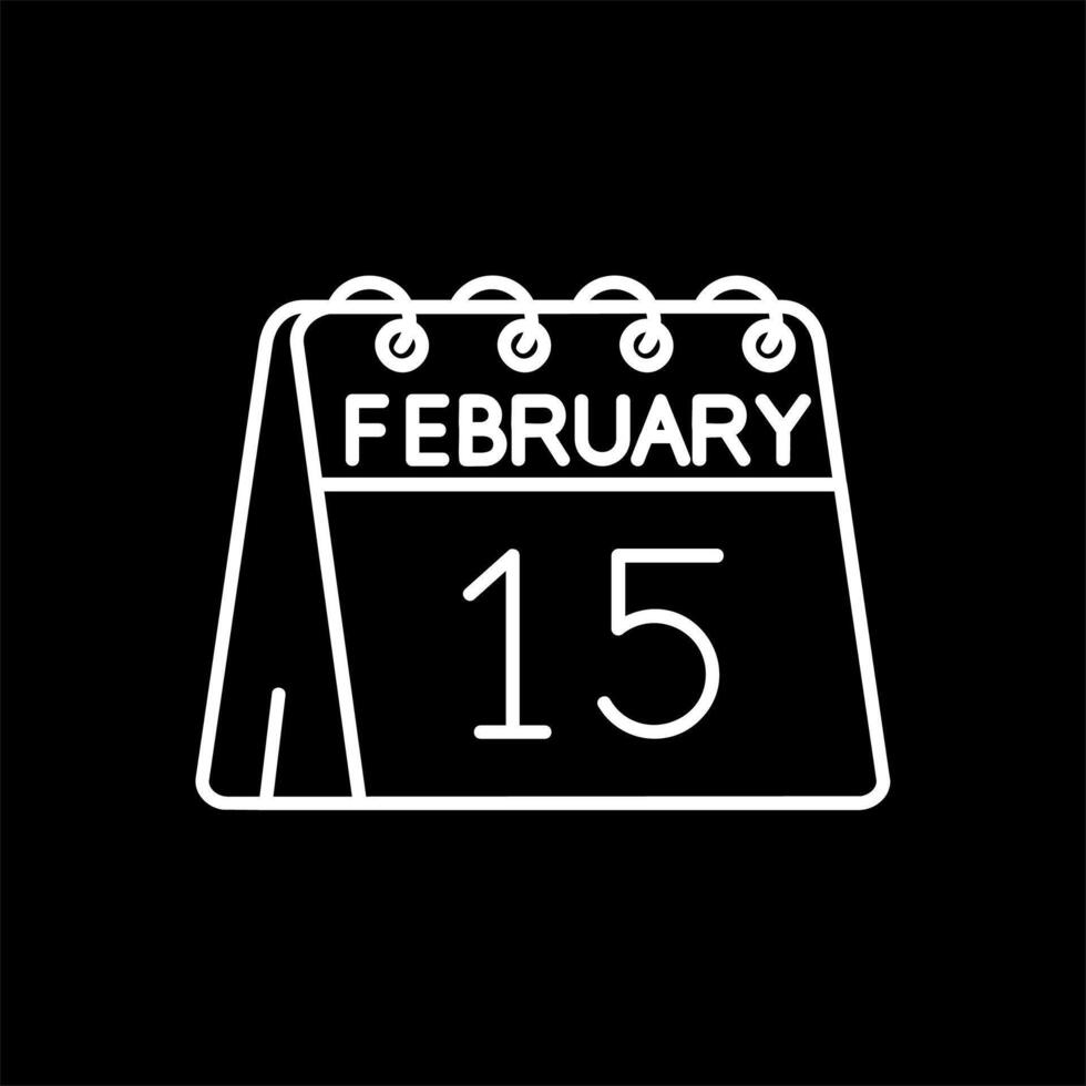 15th of February Line Inverted Icon vector