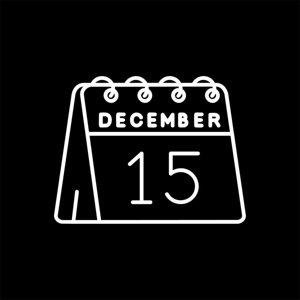 15th of December Line Inverted Icon vector