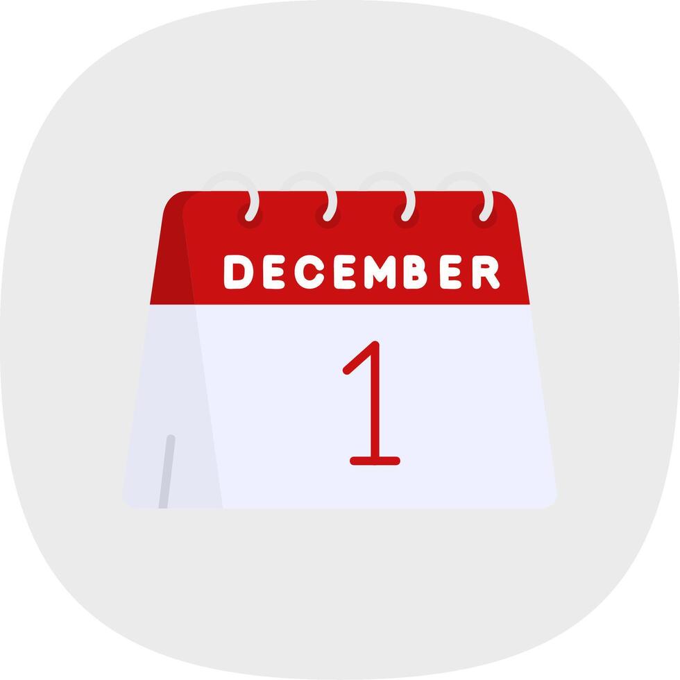 1st of December Flat Curve Icon vector