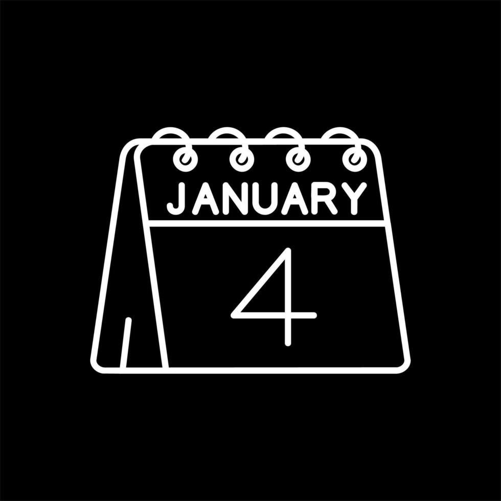 4th of January Line Inverted Icon vector