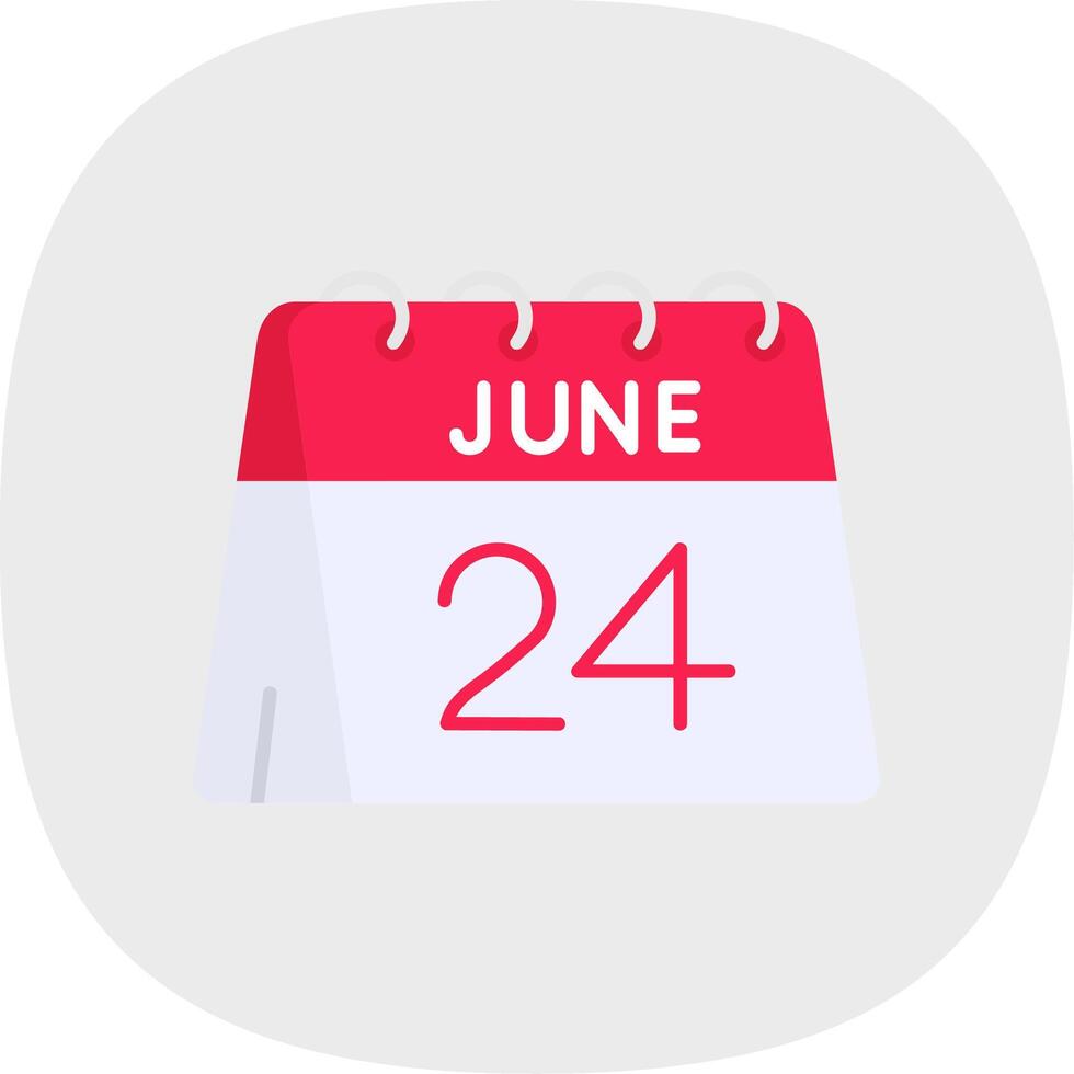 24th of June Flat Curve Icon vector