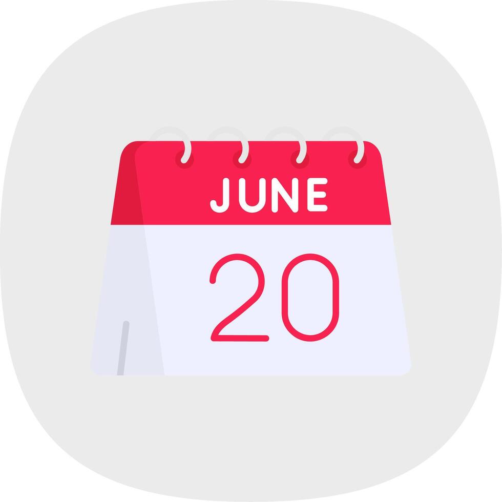 20th of June Flat Curve Icon vector