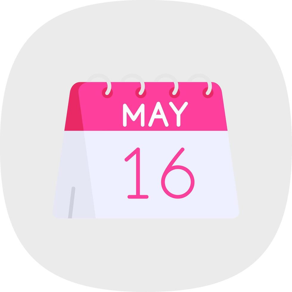16th of May Flat Curve Icon vector