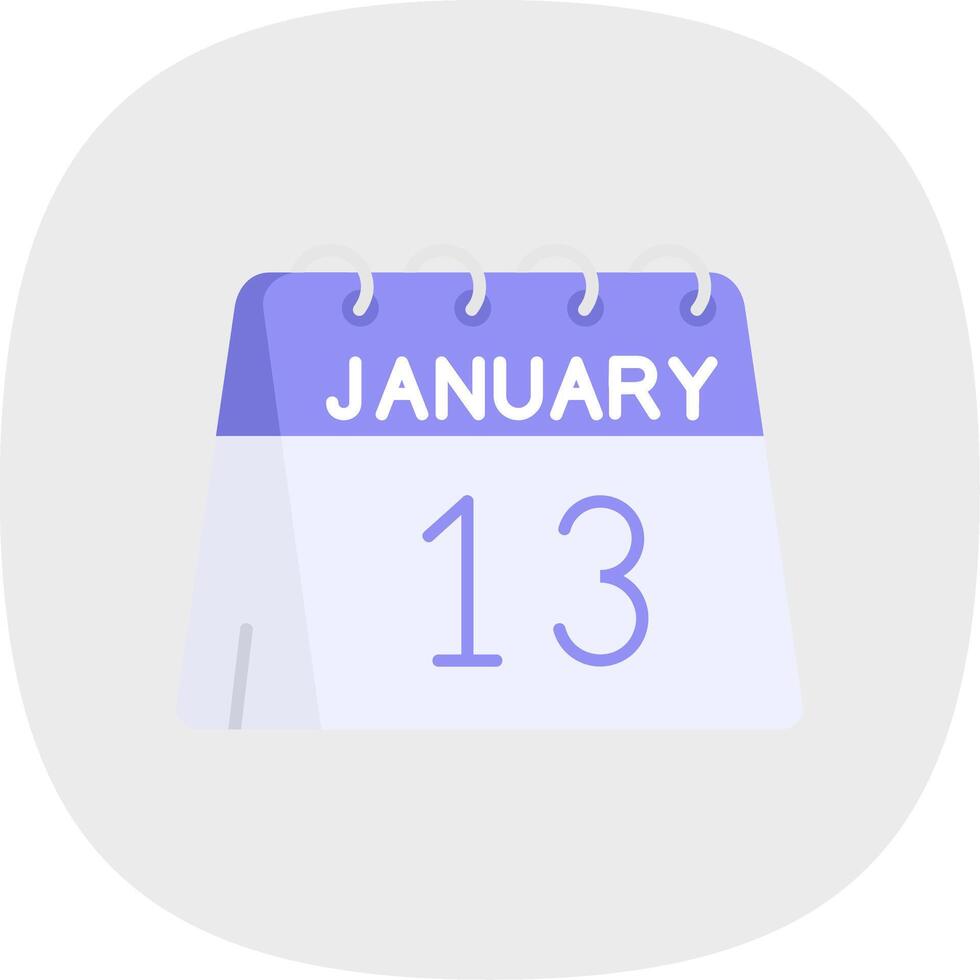 13th of January Flat Curve Icon vector