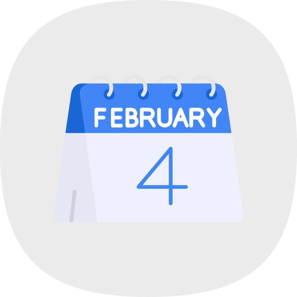 4th of February Flat Curve Icon vector