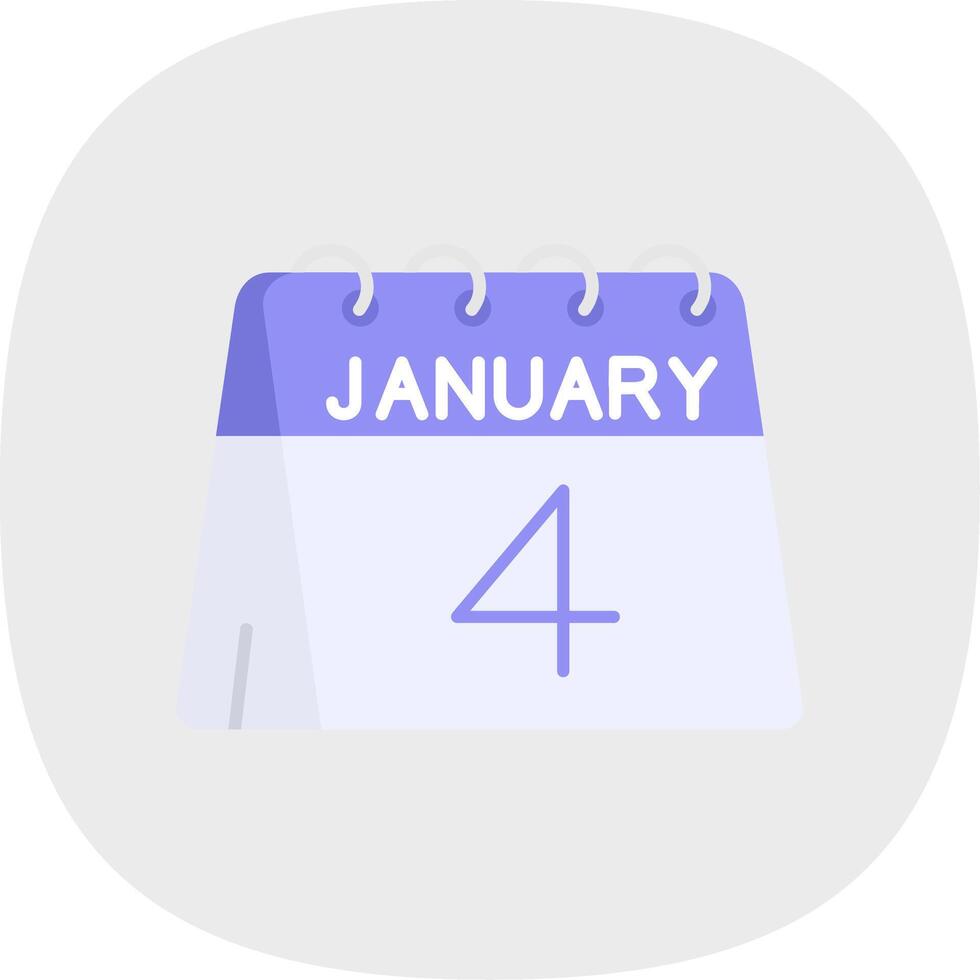 4th of January Flat Curve Icon vector