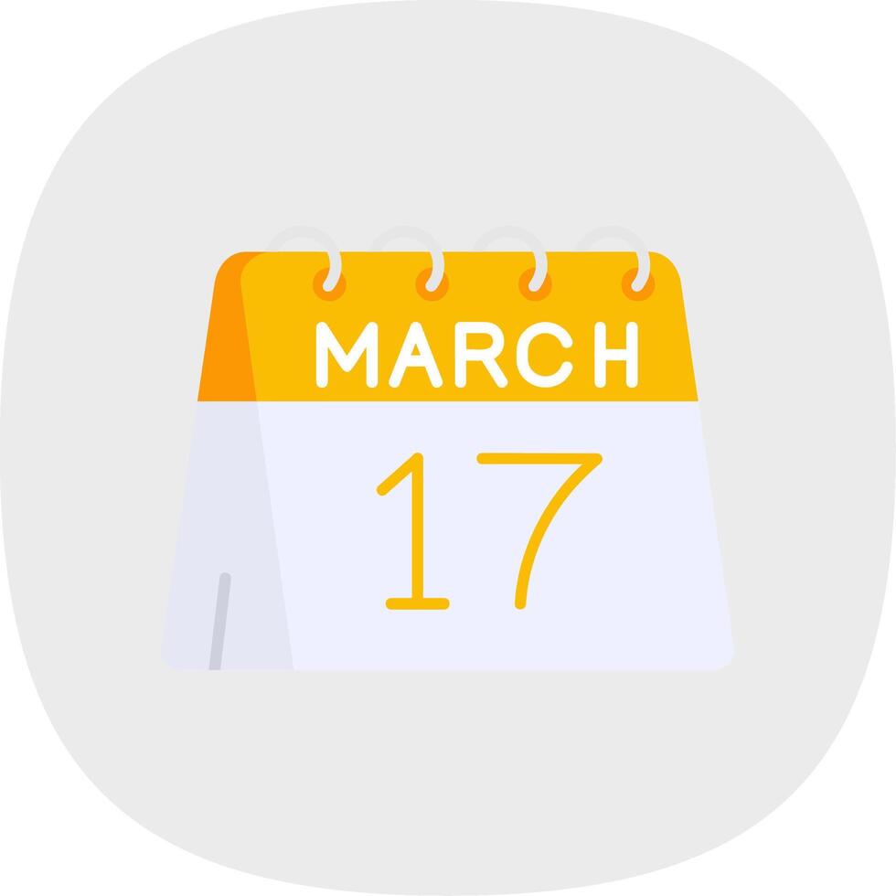 17th of March Flat Curve Icon vector