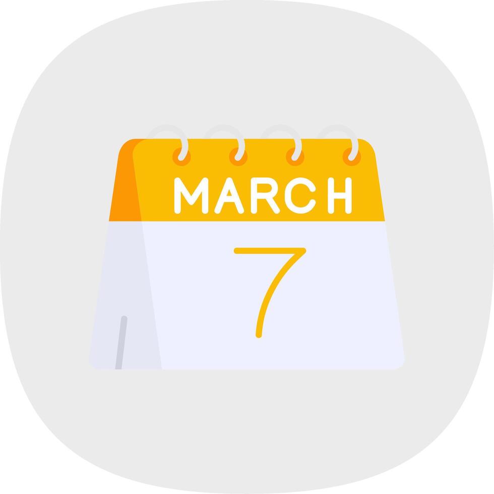 7th of March Flat Curve Icon vector