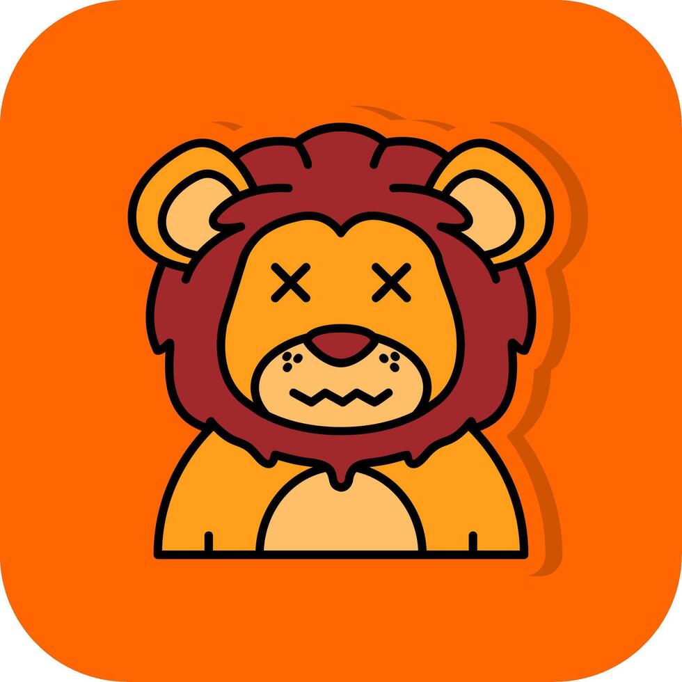 Dead Filled Orange background Icon vector