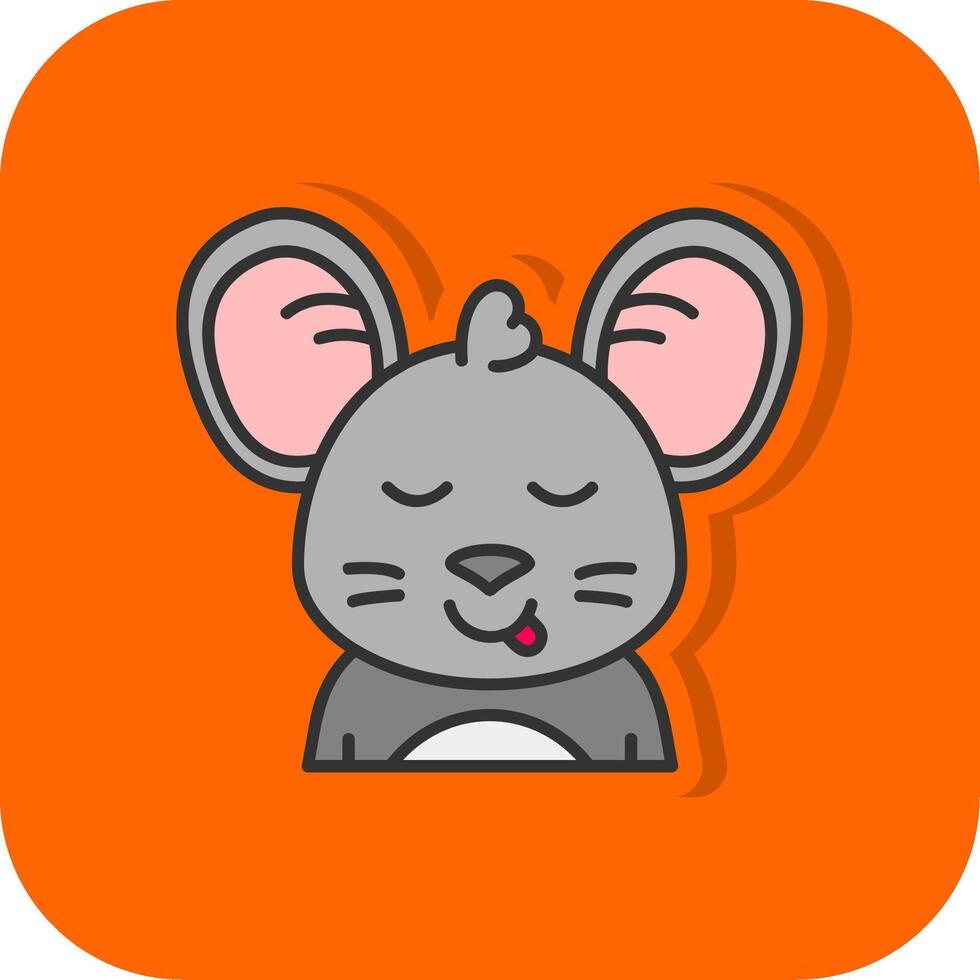 Tongue Filled Orange background Icon vector