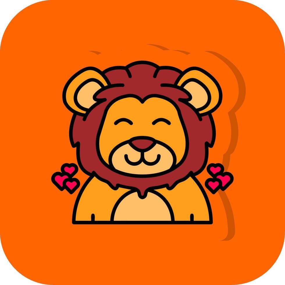Love Filled Orange background Icon vector