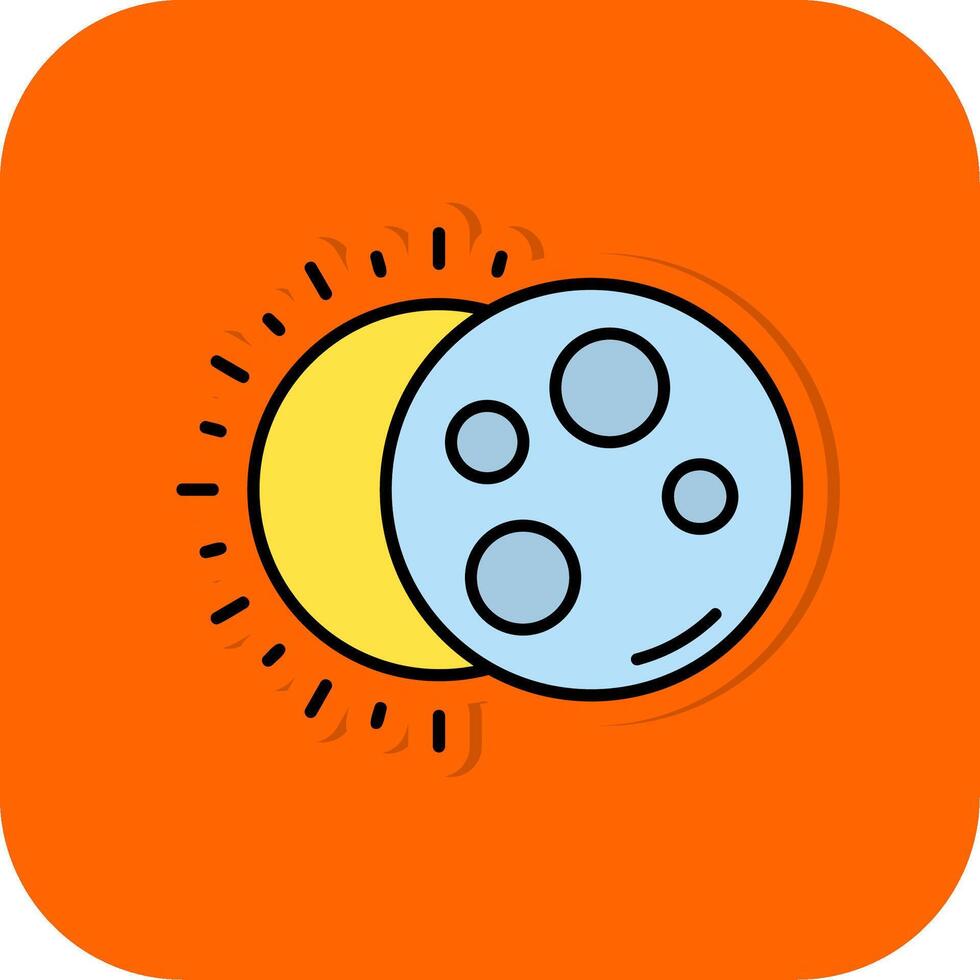 Eclipse Filled Orange background Icon vector