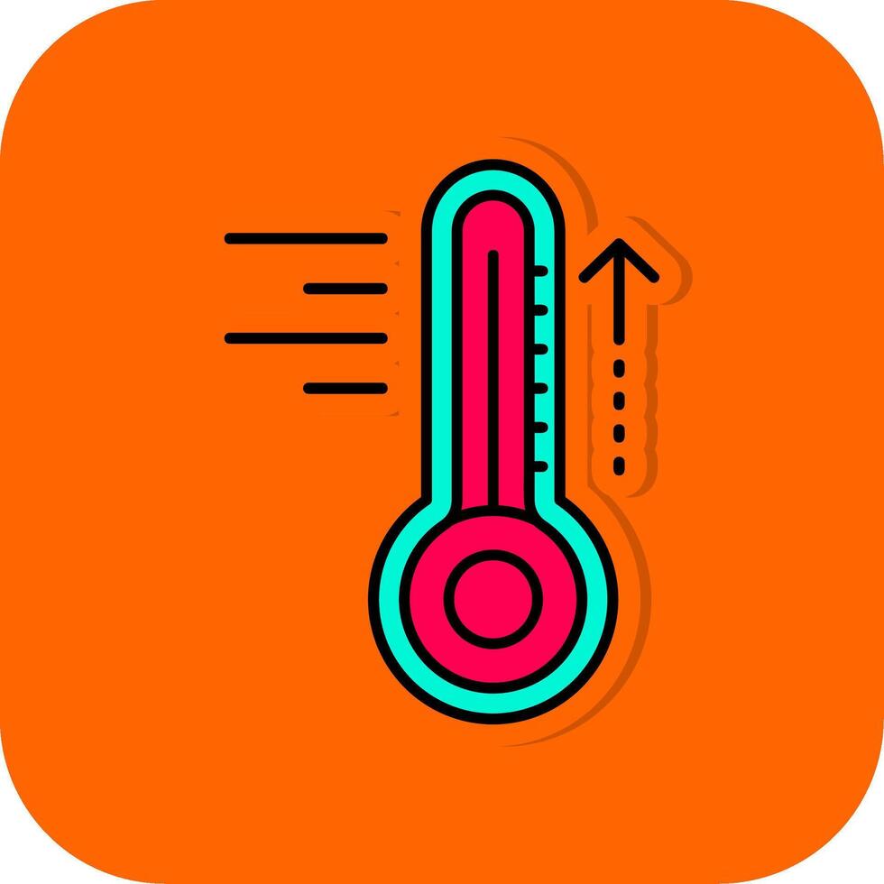 Hot Filled Orange background Icon vector