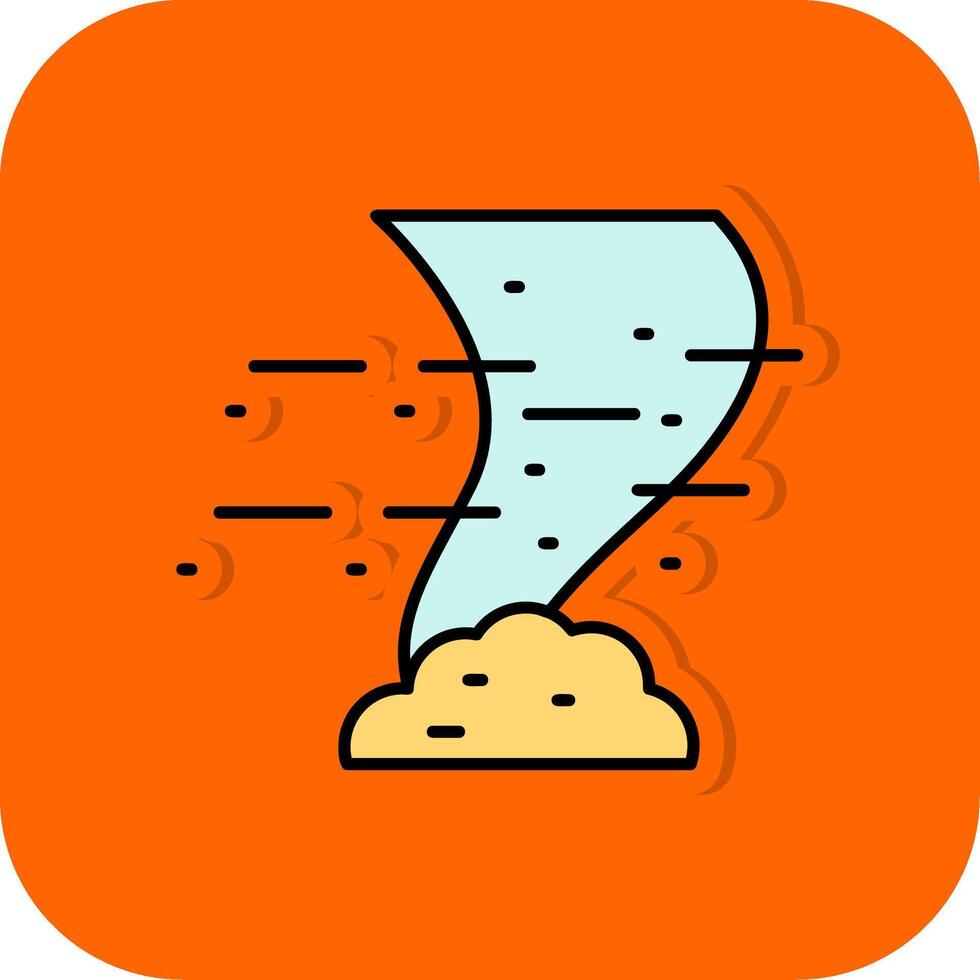Tornado Filled Orange background Icon vector