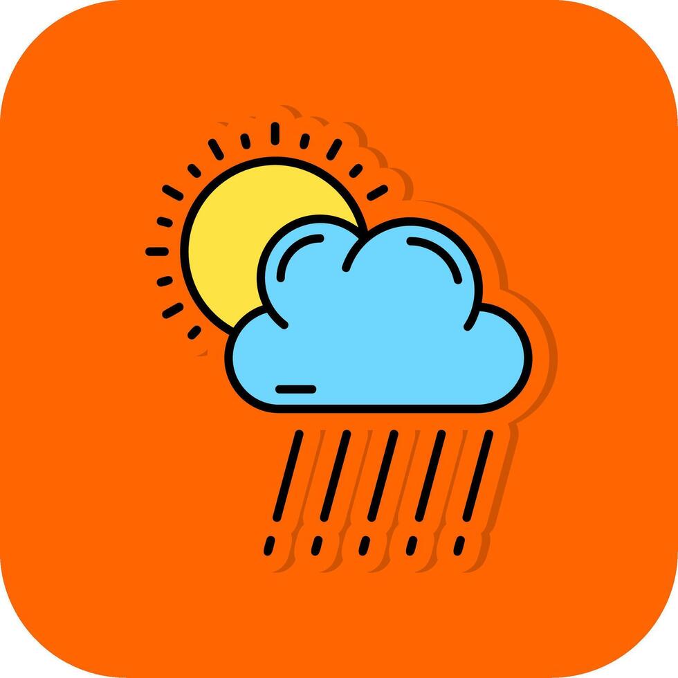 rain Filled Orange background Icon vector