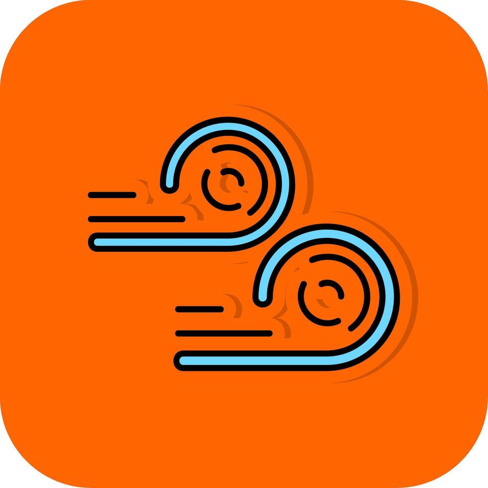 Wind Filled Orange background Icon vector