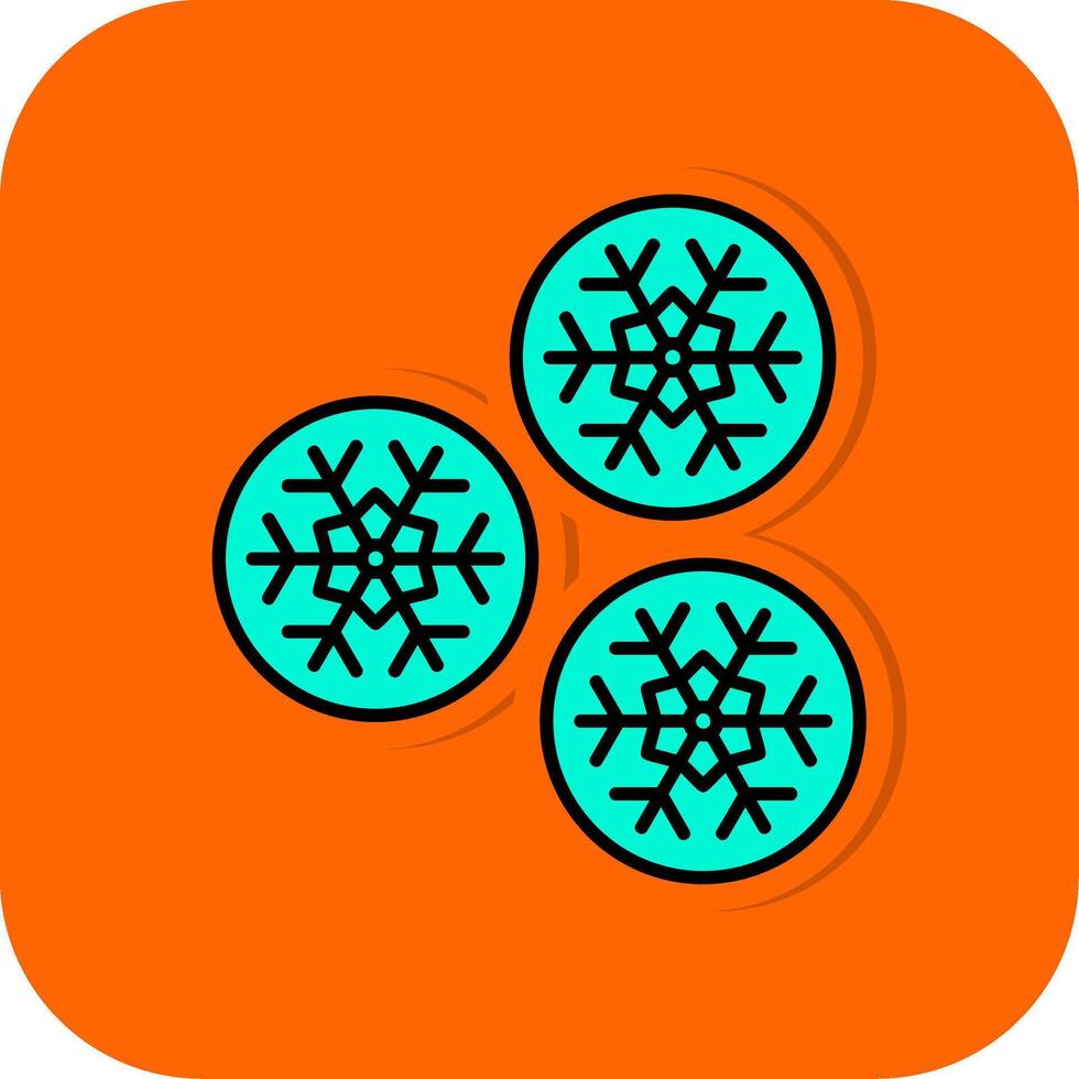 Snowball Filled Orange background Icon vector