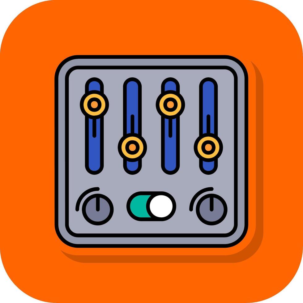 Control Filled Orange background Icon vector