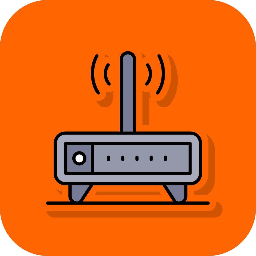 Modem Filled Orange background Icon vector