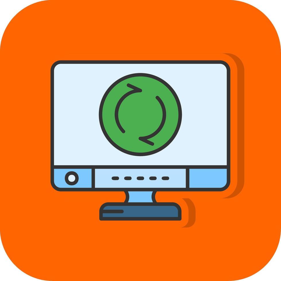 Recycle Filled Orange background Icon vector