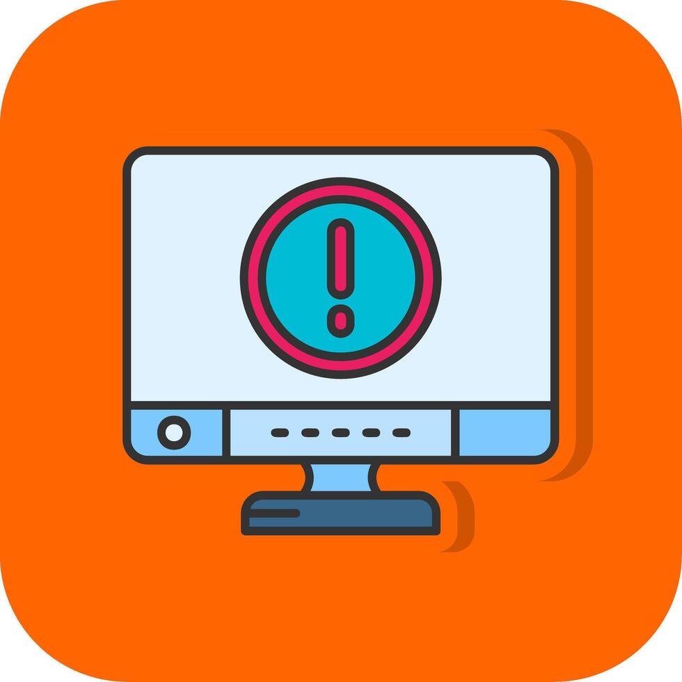 Error Filled Orange background Icon vector