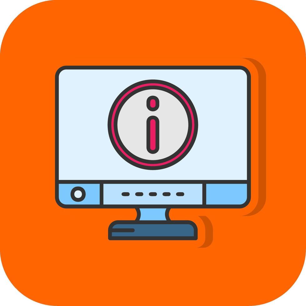 Info Filled Orange background Icon vector