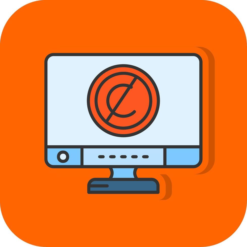 Copyright Filled Orange background Icon vector