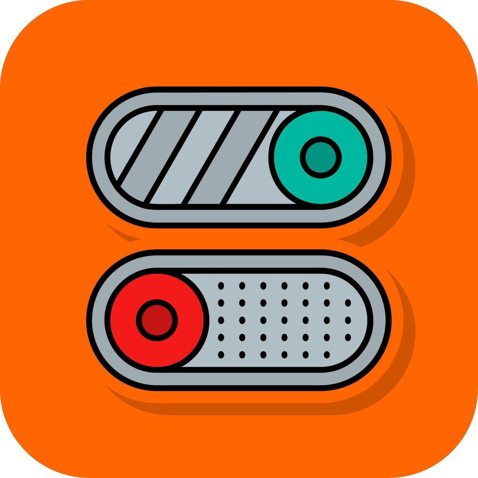 Toggle Filled Orange background Icon vector