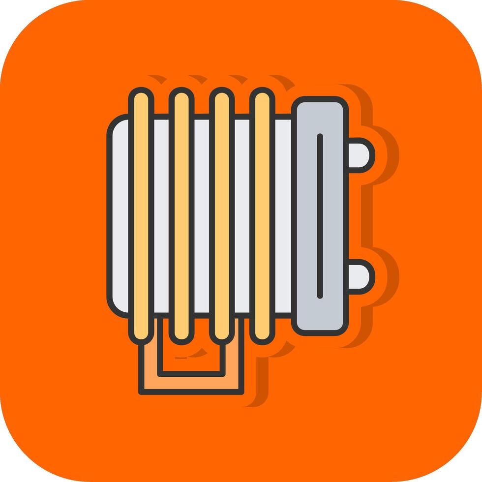 Heater Filled Orange background Icon vector