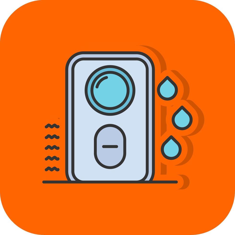 Humidifier Filled Orange background Icon vector